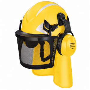 Casco di sicurezza forestale con visiera in rete e paraorecchie M-5017