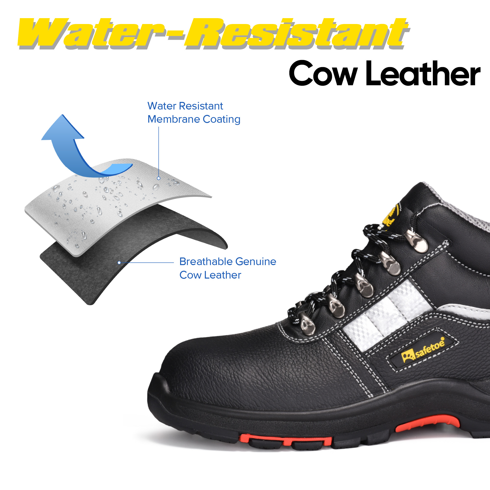 Scarpe antinfortunistiche industriali premium con punta in acciaio e suola in PU/gomma resistente al calore | M-8027PRST
