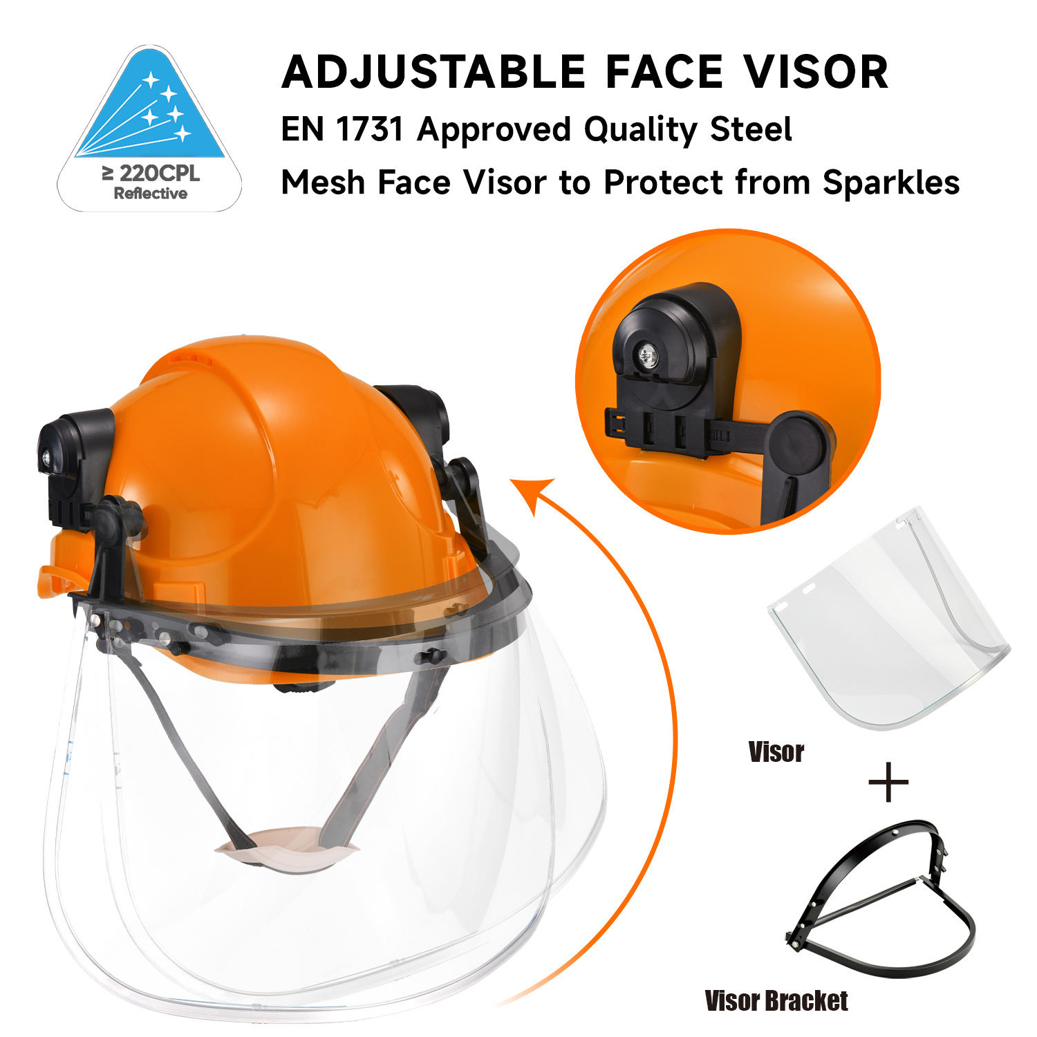 Casco di sicurezza ventilato con visiera W-018V