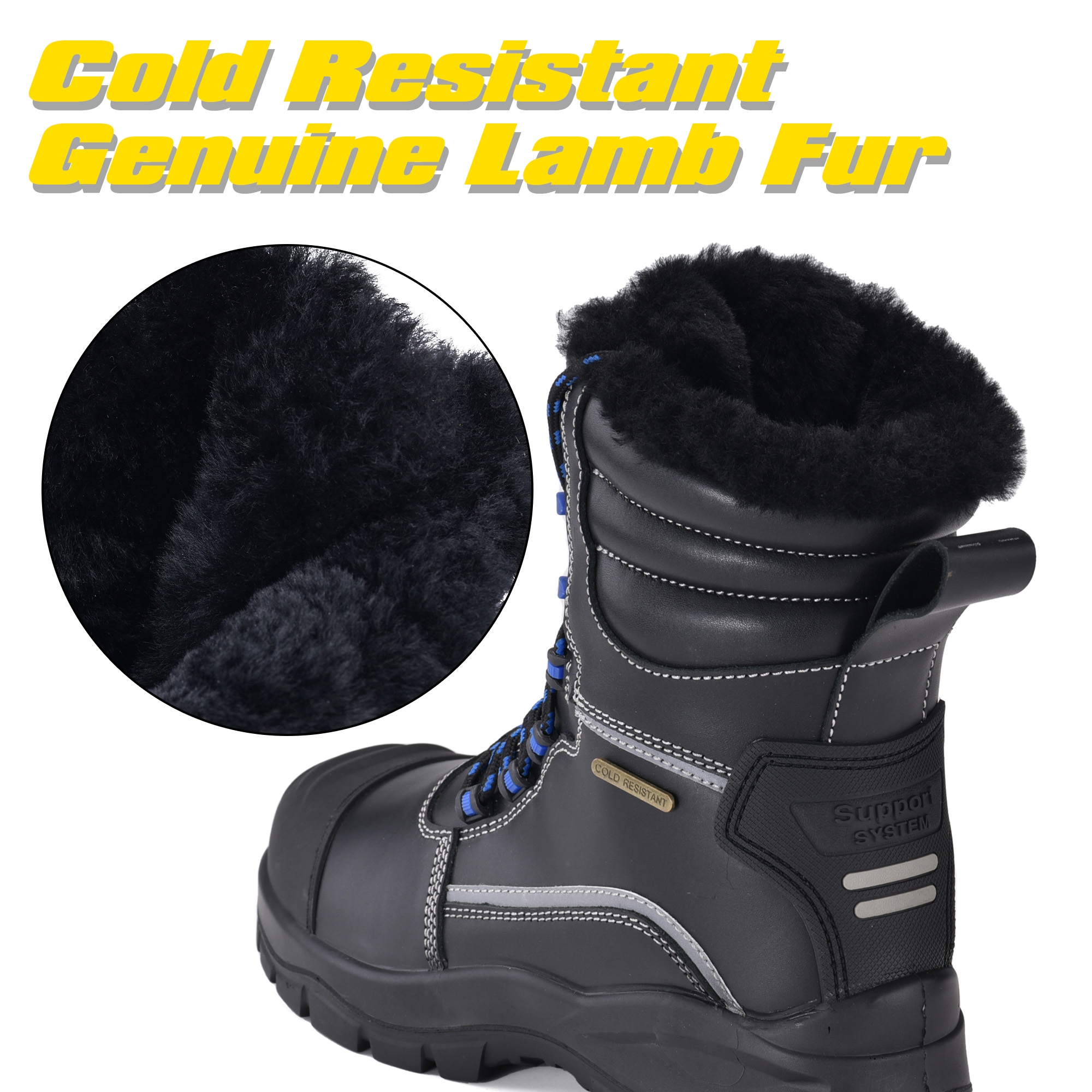 Stivali da lavoro invernali estremi impermeabili Fodera in lana naturale Suola antiscivolo Ice-Grip H-9550 IceShield Pro
