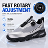 Scarpe antinfortunistiche QuickDial dal design sportivo, punta in alluminio S1P e antiscivolo per operatori logistici L-7601 Grigio