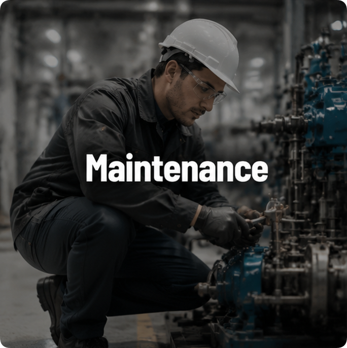 Tecnico di manutenzione industriale che effettua la manutenzione di macchinari in un impianto di produzione