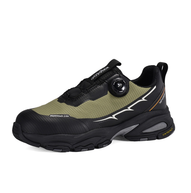Scarpe da ginnastica di sicurezza sportive leggere con punta in alluminio e protezione della piastra in PE | L-7601 Verde