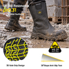 Stivali antinfortunistici Rigger in pelle nera con punta in acciaio | H-9430