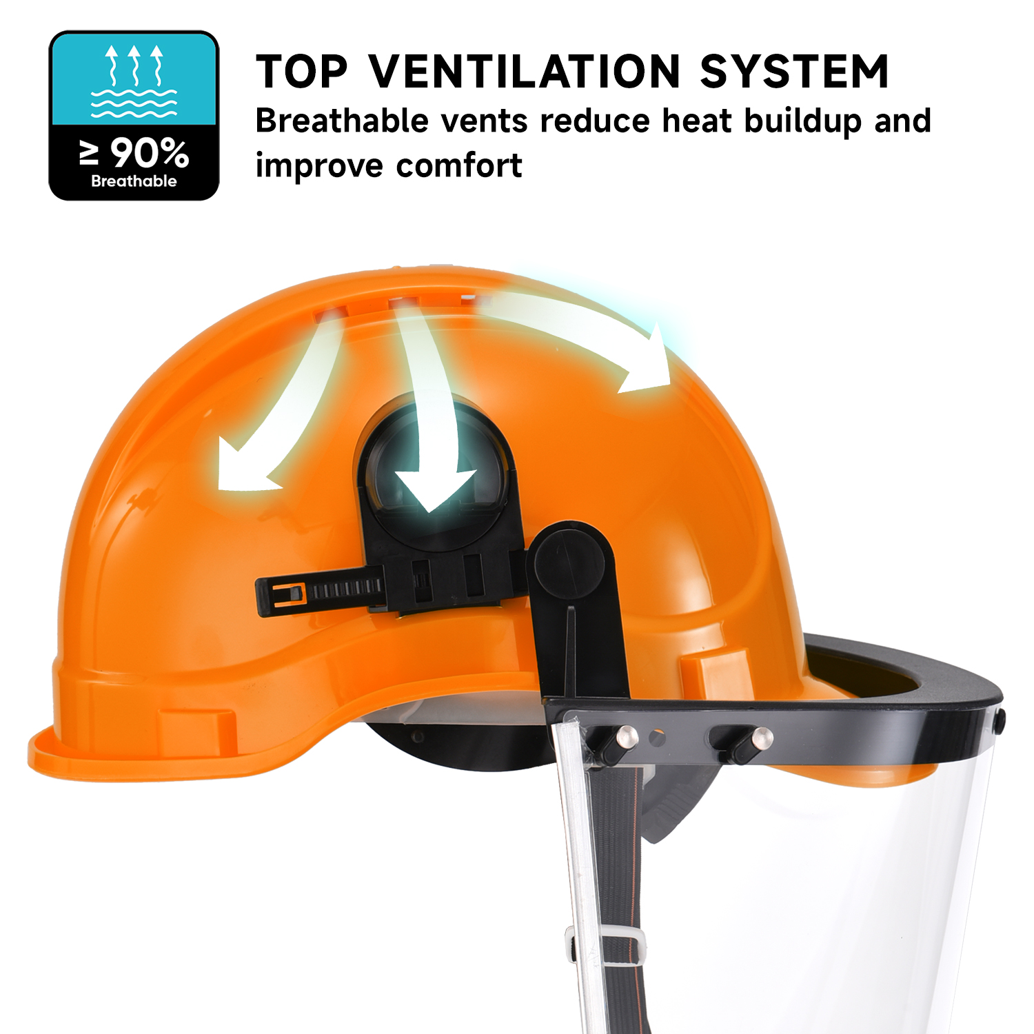 Casco di sicurezza ventilato con visiera W-018V