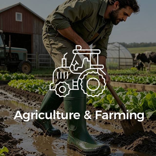 Stivali da pioggia impermeabili per l"agricoltura e l"allevamento per lavoratori all"aperto
