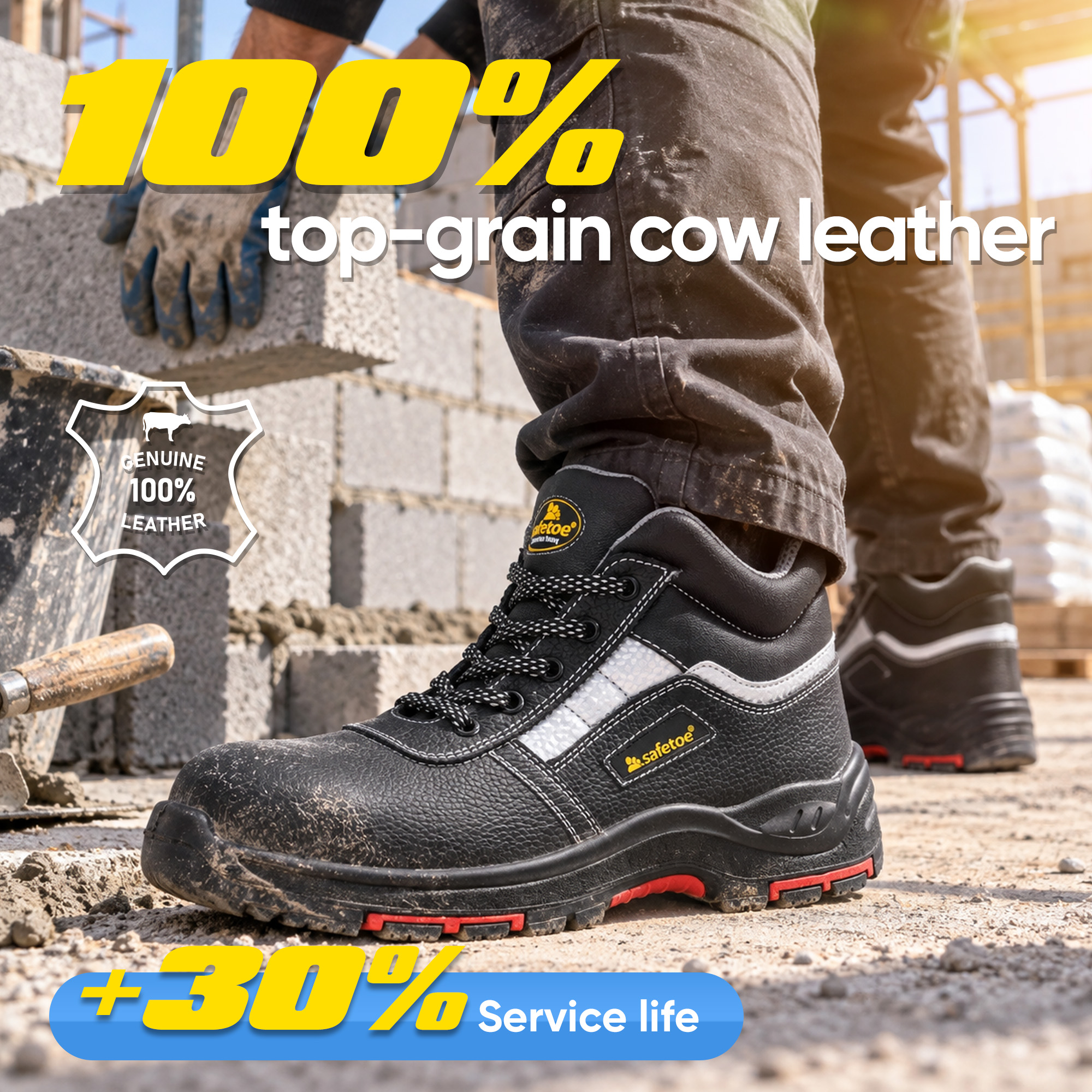 Scarpe antinfortunistiche industriali premium con punta in acciaio e suola in PU/gomma resistente al calore | M-8027PRST