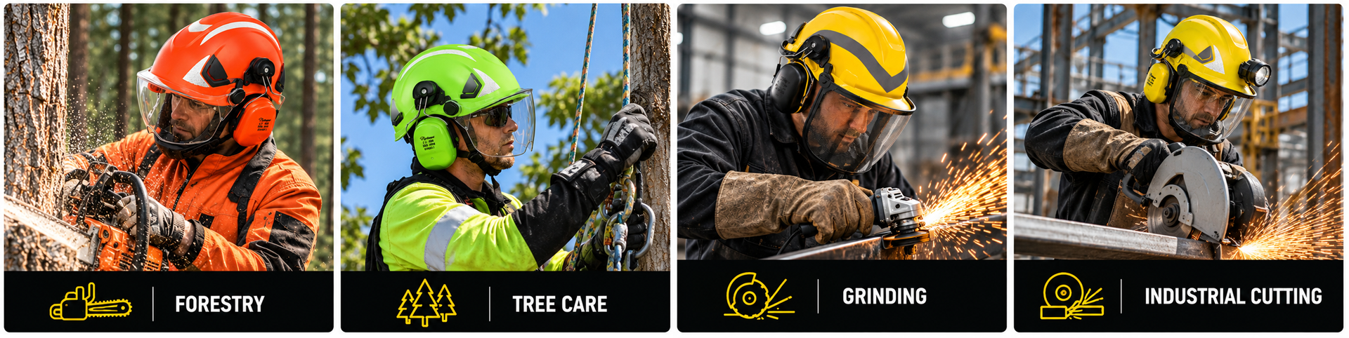Elmetti forestali e di sicurezza integrati per la silvicoltura, la cura degli alberi, la macinazione e il taglio industriale