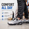 Scarpe antinfortunistiche QuickDial dal design sportivo, punta in alluminio S1P e antiscivolo per operatori logistici L-7601 Grigio