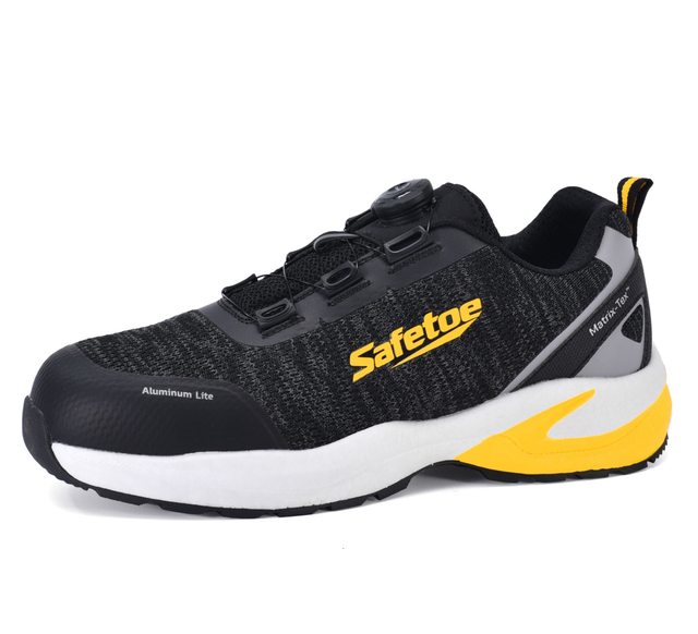 Scarpe antinfortunistiche da lavoro estive con punta in alluminio antiscivolo per operatori logistici L-7609 Giallo