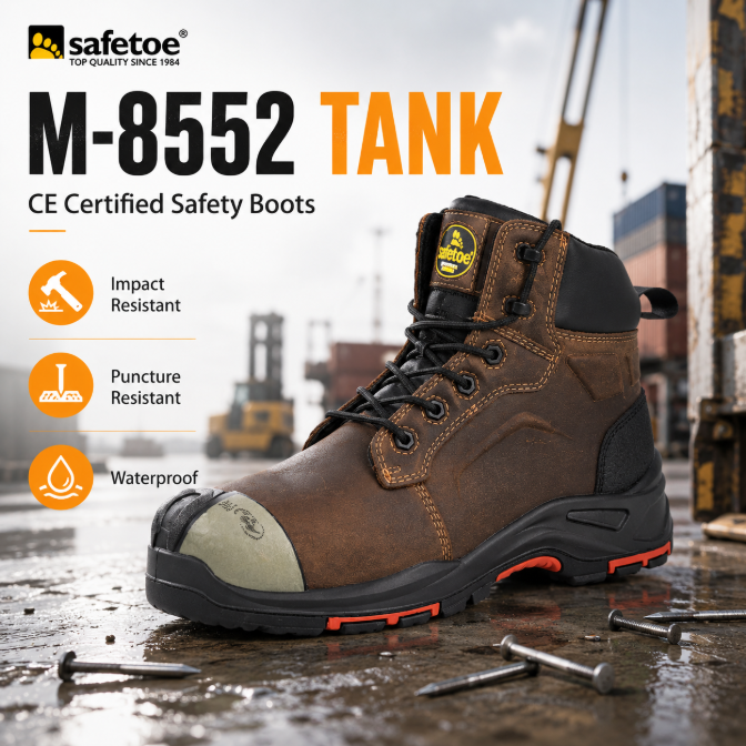 Scarpe antinfortunistiche 'Tank' M-8552: protezione di livello industriale contro urti, forature e scivolamenti